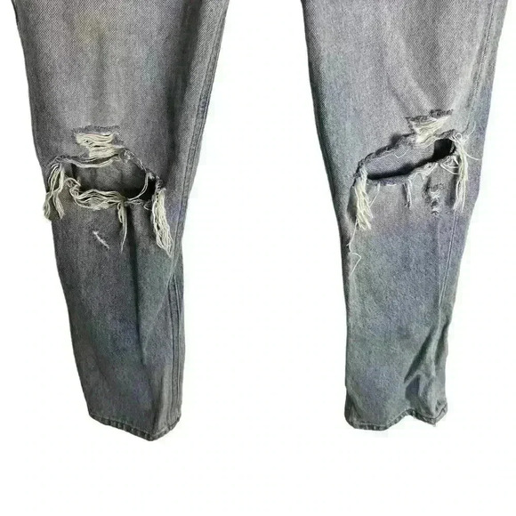 Agolde jeans riley high rise straight crop clear skies blue distressed size 24 - Picture 4 of 9